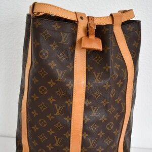 Louis Vuitton Randonee Brown Monogram Bucket Bag GM with Pouch
